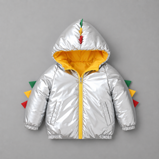 Thickened Middle And Small Children Cartoon Dinosaur Padded Jacket